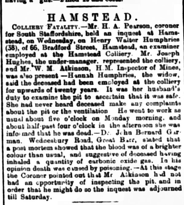 Newspaper inquest report